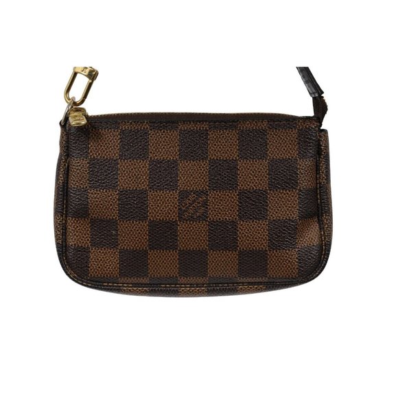 Louis Vuitton LV Damier Ebene Mini Pochette Accessories Brown Canvas Clutch - Picture 2 of 13